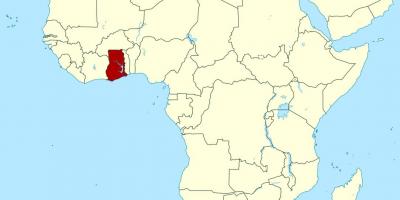 نقشه آفریقا نشان دادن غنا