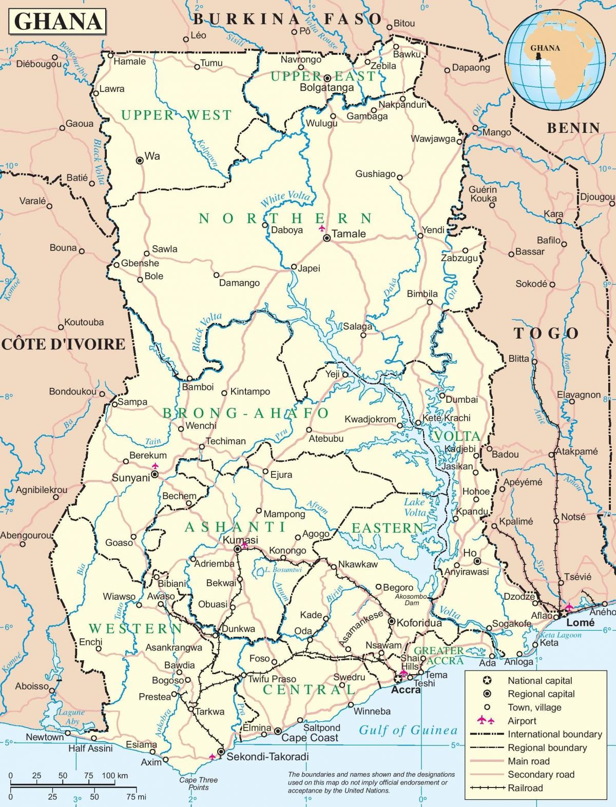 یک نقشه از غنا